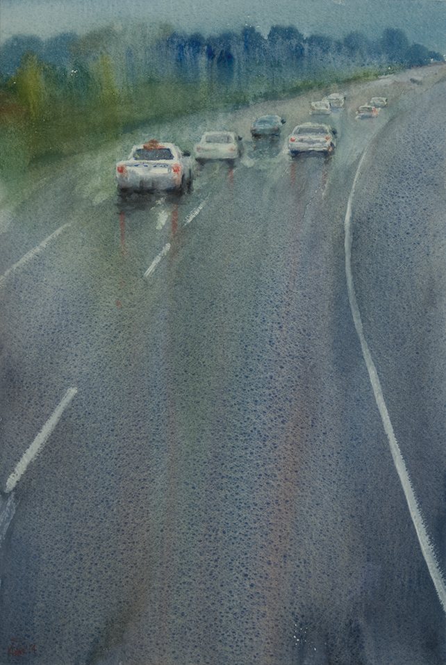 Highway on the rain