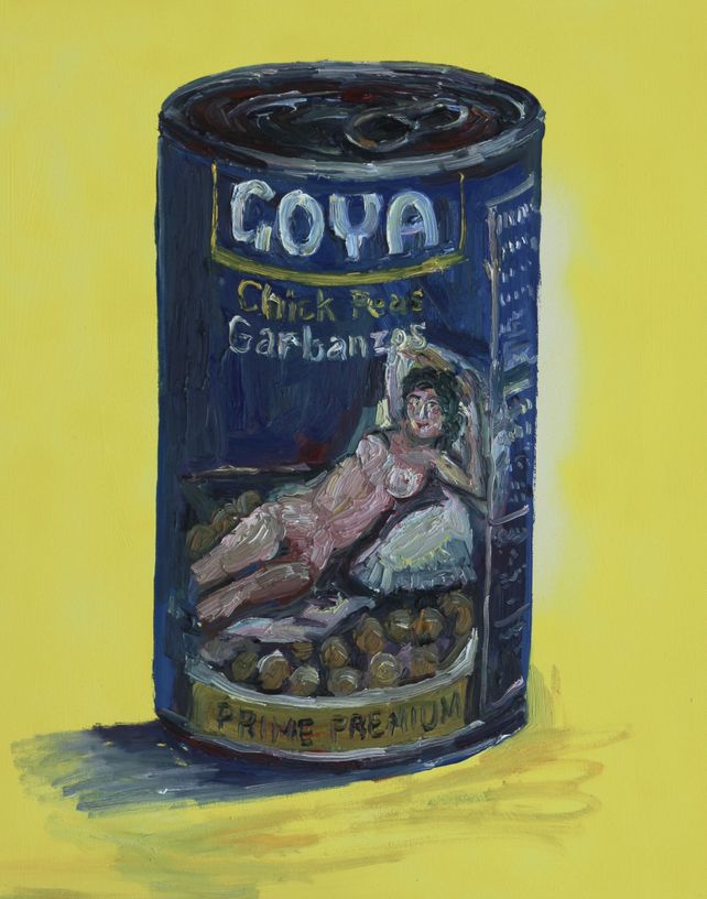 Goya's Nude Maja on a can of beans