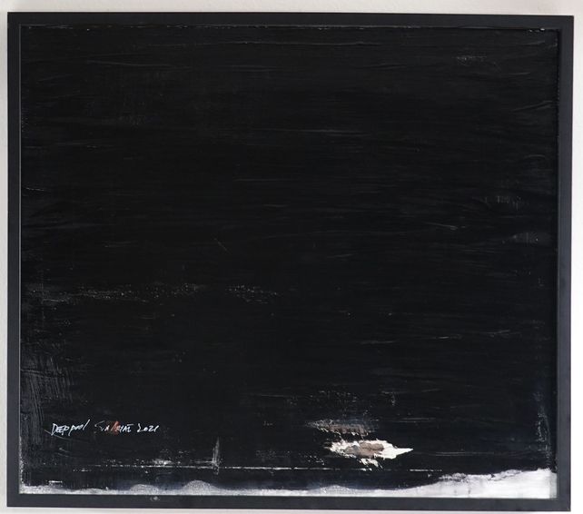 Deep Pool Six shades of black framed painting