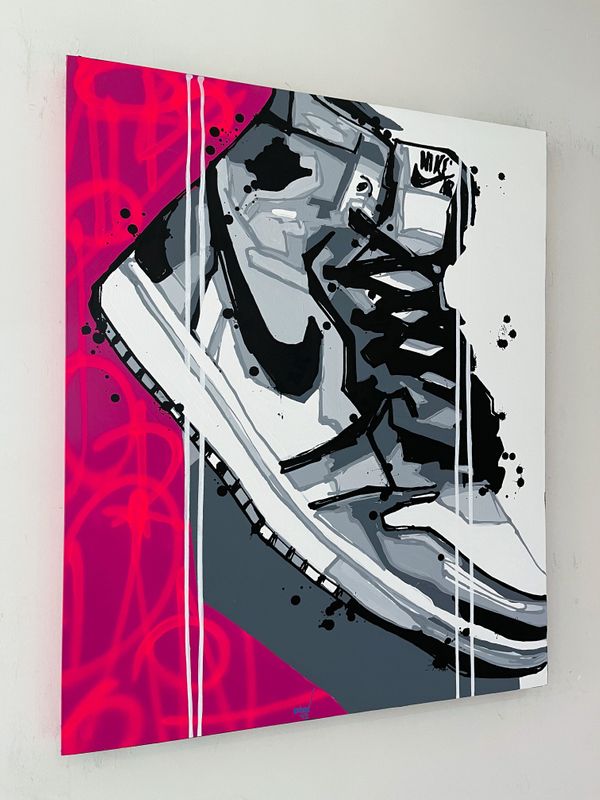 Nike Air Jordan 1 painting my buddy did. : r/Nike