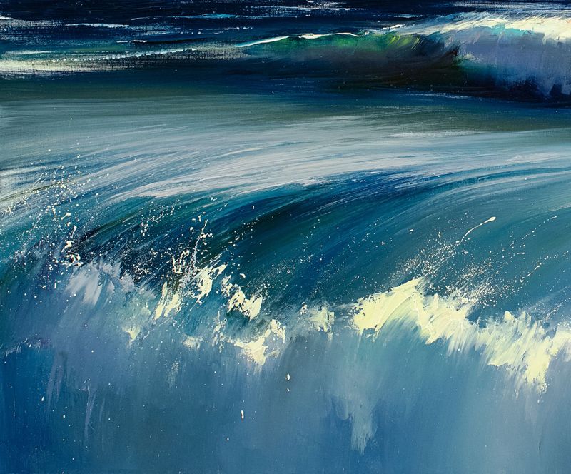 Blue Wave - Bozhena Fuchs - Oil on Canvas