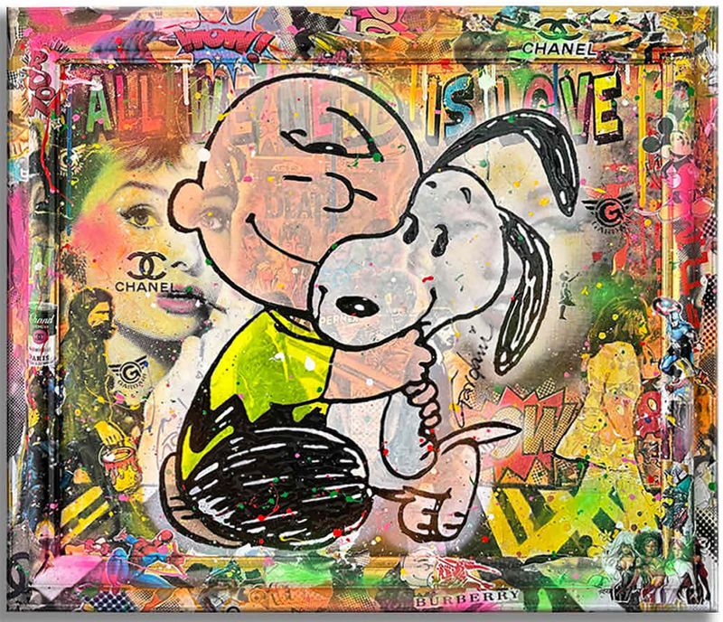 Artistic Mural BE COOL Pop Art Snoopy 