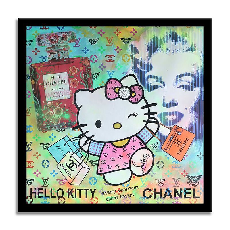 Hello Kitty – Hermes Chanel Louis Vuitton - Giclee Print on Canvas or Paper