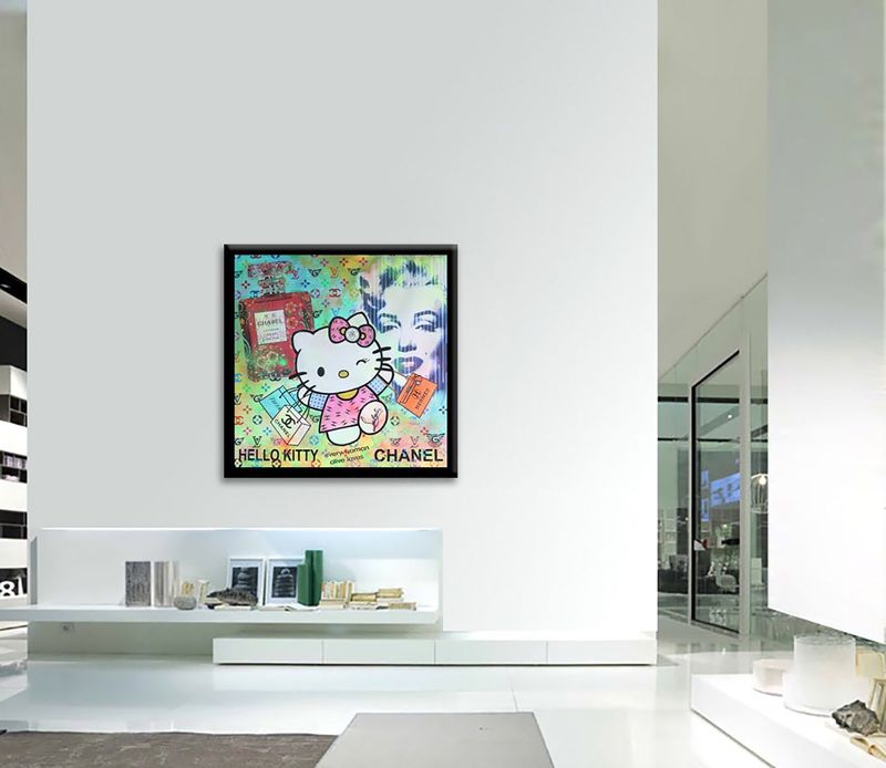 Hello ステンドグラス風パネル Kitty
