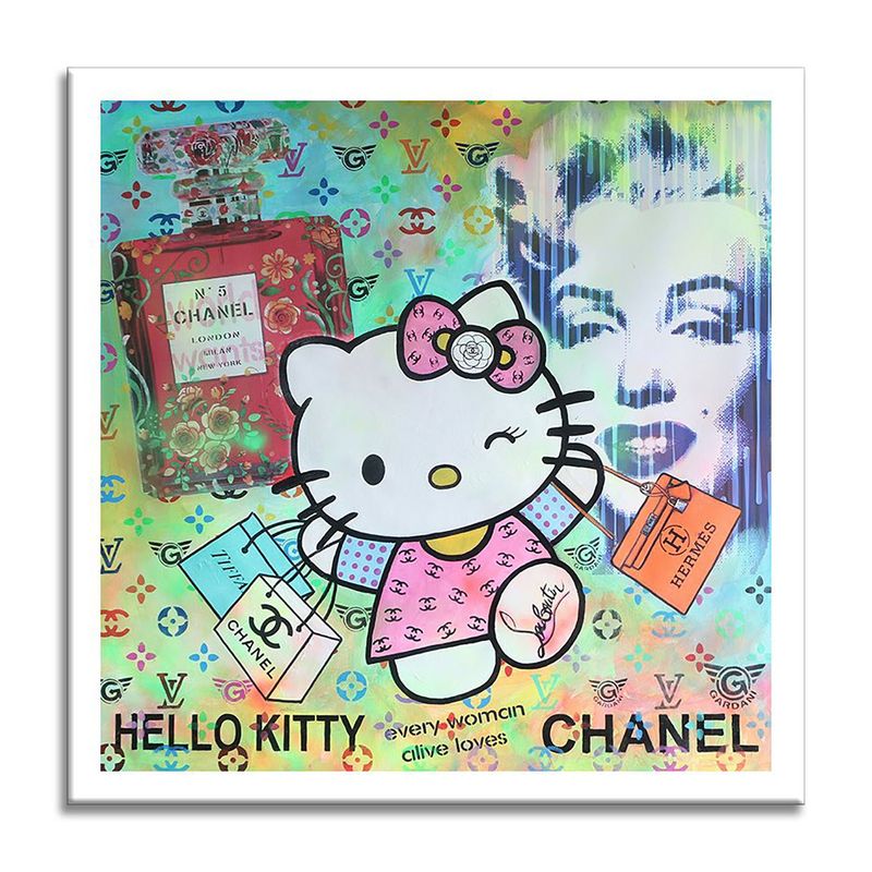 Hello Kitty – Hermes Chanel Louis Vuitton - Giclee Print on Canvas or Paper