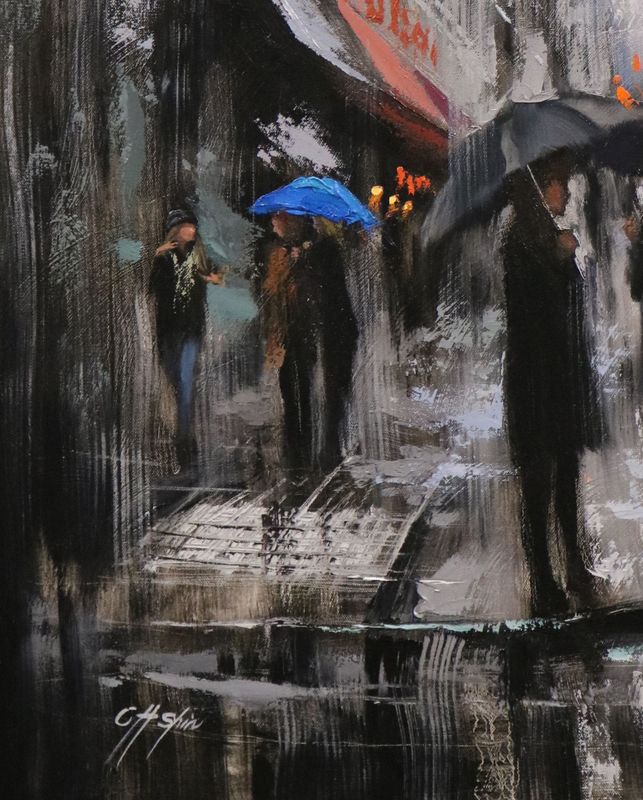 A Rainy Day in New York Painting by Chin h Shin