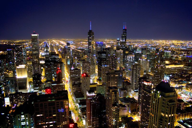 chicago skyline dawn